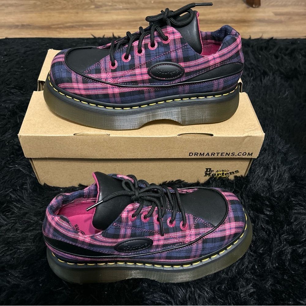 DR MARTENS Buzz tartan platform lace up shoes oxfords women’s 8 new in box - Picture 8 of 9